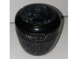 518-3/ Шкатулка дерево, перламутр, инкрустация, высота 7см