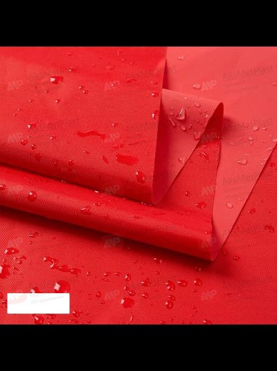Тентовая ткань водонепроницаемая, однотонная красная, h=1,5 м, L=100 м полиэстер (Ткань Оксфорд)