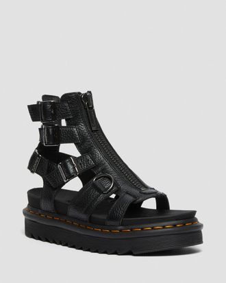 Dr. Martens OLSON ZIPPED LEATHER STRAP SANDALS черные