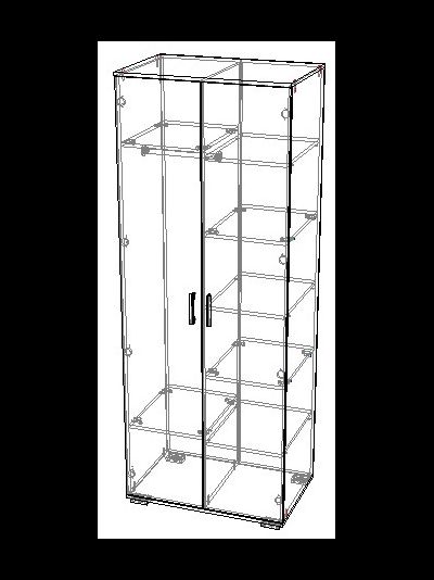 Шон-13 шкаф двухдверный распашной Венге/Дуб молочный