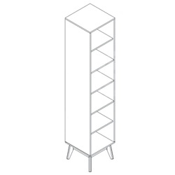 Калгари молодежная комната Стеллаж 450х450х2200 Дуб натуральный светлый / Белый матовый