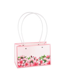 Пакет-сумочка "Прямоугольник с рисунком Цветение яблони" 22*10,5*13,5см КП06/2