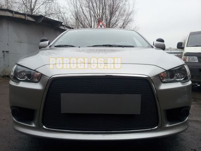 Защита радиатора Mitsubishi Lancer X 2011- black PREMIUM