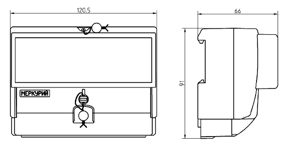ГАБАРИТНЫЙ ЧЕРТЕЖ СЧЕТЧИКА МЕРКУРИЙ 231 ART-01Ш