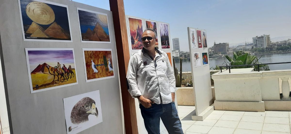 Публичная библиотека Миср в Докки, выставка "Египет глазами русских художников". 2022