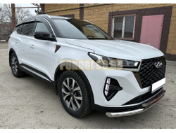 Защита переднего бампера двойная ПапаТюнинг d60/42 для Chery Tiggo 7 Pro Max 2022-2024