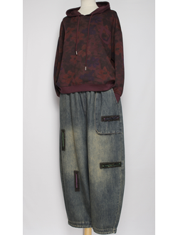 Джинсы "Цветные швы" синие р.48-54