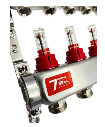 Коллекторная группа с расходомерами 9 выхода в сборе ViEiR, нержавейка