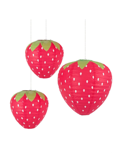 Бумажный фонарик клубника 20 см