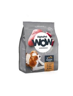 AlphaPet (АльфаПет) WOW Superpremium сухой корм для взрослых собак мелких пород с индейкой и рисом 7 кг