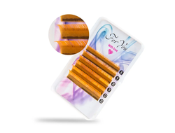 ЦВЕТНЫЕ РЕСНИЦЫ, FOR YOU WITH LOVE, GOLDEN YELLOW МИКС 8-13 (6 ЛЕНТ)