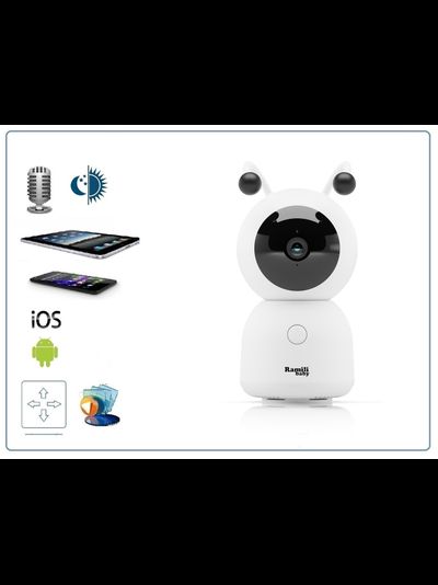 Wi-Fi поворотная видеоняня Ramili Baby RV100C с креплением, с DVR. 2K