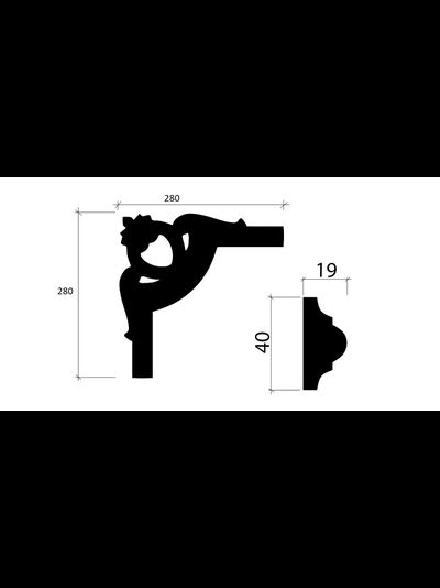 Угловой элемент C3-DD002 к молдингу DD002.