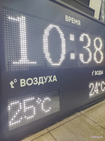 Табло для бассейна, время, температура воды и воздуха 730*1010мм (помещение)