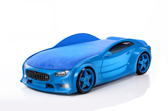 Кровать-машина объемная "BMW" (синий, матрас стандарт)