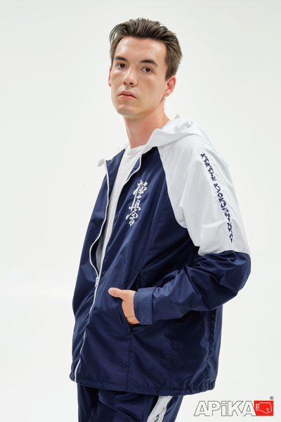 APIKA ветрозащитный тренировочный спортивный костюм темно-синий