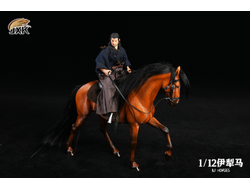 Конь с упряжью (буланый) - Коллекционная ФИГУРКА 1/12 scale Ili horse (JXK063F) - JXK