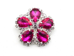 ПУГОВИЦЫ ДЕКОРАТИВНЫЕ СО СТРАЗАМИ, 34 мм. 50 шт. РК-00057. Цвет: малиновый