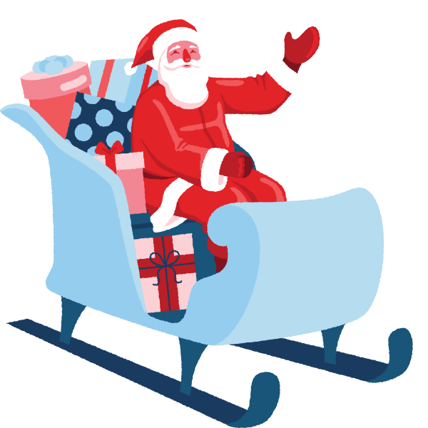 Дед мороз на санках