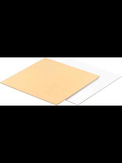 Подложка для бенто-торта 15*15см (золото/белая), 1,5мм