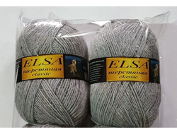Кавказская  шерстяная пряжа Эльза классик цвет серый