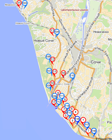 Расположение города сочи на карте Как добраться от сочи парка до сочи: How to get here Sochi Park  -