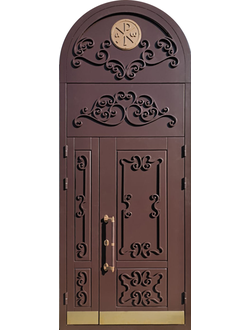 №42. входная профильная дверь с ковкой в храм