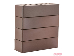 Клинкерный кирпич облицовочный пустотелый ЛСР Брюгге темно-терракотовый флэшинг гладкий 250х85х65 мм