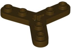 Technic, Plate Rotor 3 Blade with Smooth Ends and 6 Studs (Propeller), Dark Brown (32125 / 6328094)