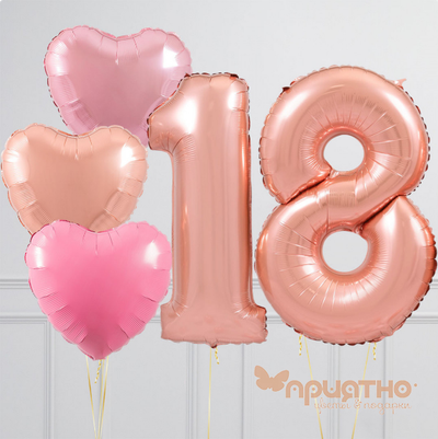 СЕТ ИЗ ВОЗДУШНЫХ ШАРИКОВ "Rose Gold"