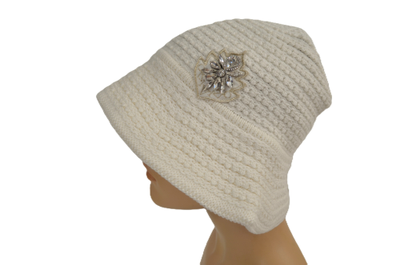 Шляпа Vizio 1537 FF белая стразы