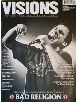 Visions Magazine April 1998 Bad Religion, Soundgarden, Иностранные музыкальные журналы, Intpressshop