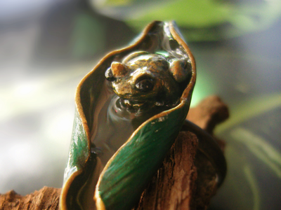 "После дождя", необычное кольцо с тропической лягушкой