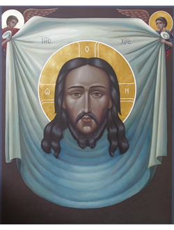 Спас Нерукотворный (Спаситель на убрусе). Рукописная православная икона.