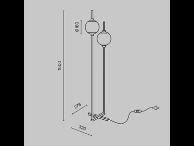 Напольный светильник (торшер) The Sixth Sense, Z020FL-L12BK