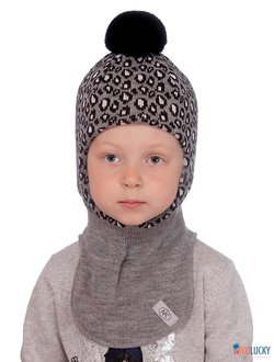 Шапка-шлем  20101-08, цвет темно-серый р. 48-50