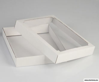 Коробка картонная с окном 26 x 21 x 4 см Белый