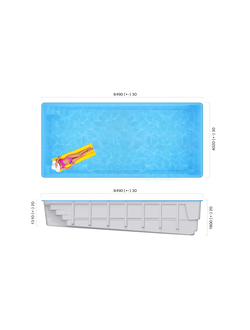 Композитный бассейн 8,4 х 4 х 1,3-1,8 "Савой" Franmer