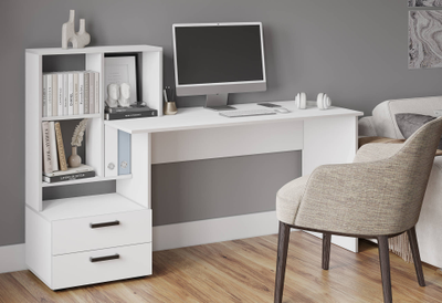 СКМ-5 компьютерный стол Белый с тиснением «Древесные поры»