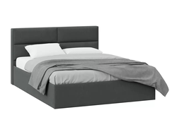 Спальня ГЛОСС - Кровать с мягкой обивкой и подъемным механизмом тип 1 1600 Велюр Графит