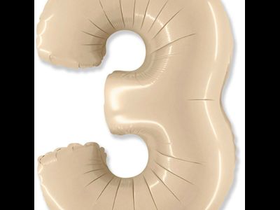 Цифра 3 бежевая 102 см
