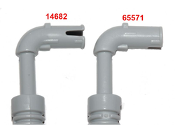 ! Б/У - Vehicle, Exhaust Pipe with Technic Pin, Flat End and Pin with Round Hole, Light Bluish Gray (14682 / 6044706) - Б/У