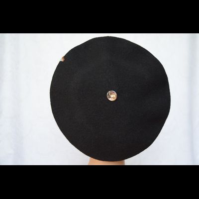 Стильный берет женский фетровый Италия Vizio 6444 черный с кошкой