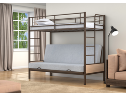 Двухъярусная кровать-диван Дакар 1 Коричневый (вставки Дуб молочный) фото