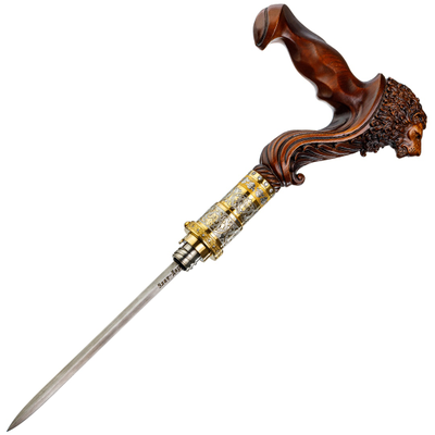 Премиальная резная трость с клинком "Лев-царь зверей"