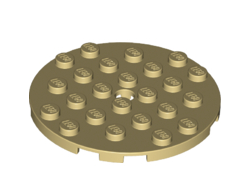 Plate, Round 6 x 6 with Hole, Tan (11213 / 6093862)