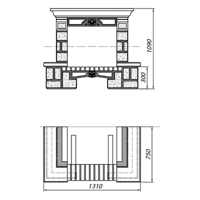 Облицовка SARDANE SR, с каменной балкой, универсальная