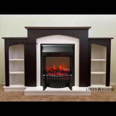 Электрокамин Скандинавия LUX BL-WT с очагом Fobos