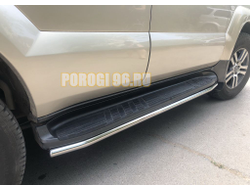 Защита штатного порога под порог d42 для Toyota Land Cruiser Prado 120 (2003-2009)