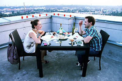 Романтическое свидание ужин на крыше